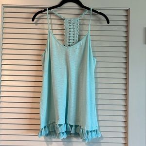 Lilly Pulitzer flowy macrame back tank top
